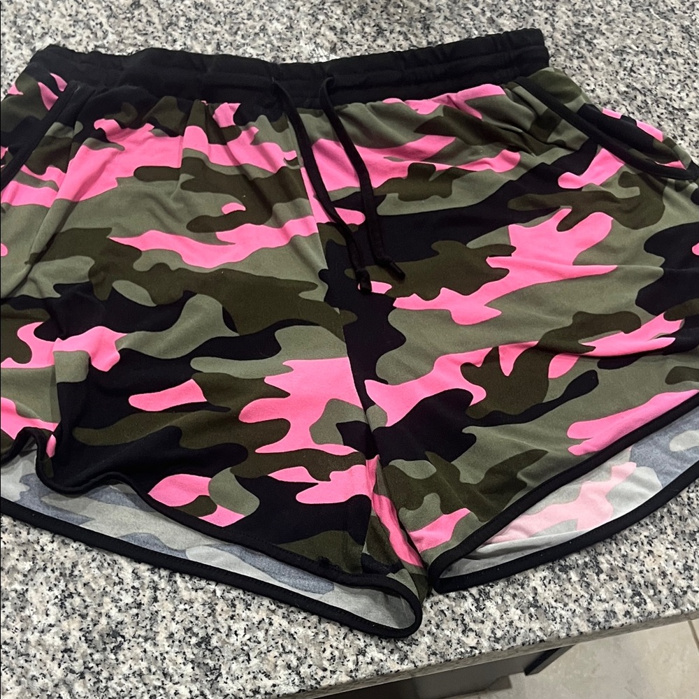 Eye Candy Pink Camo Athletic Shorts